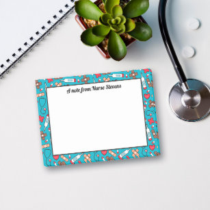 Cute Blue Red Pattern - A Note From the Nurse