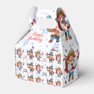 Cute blue & red pirate theme favor boxes