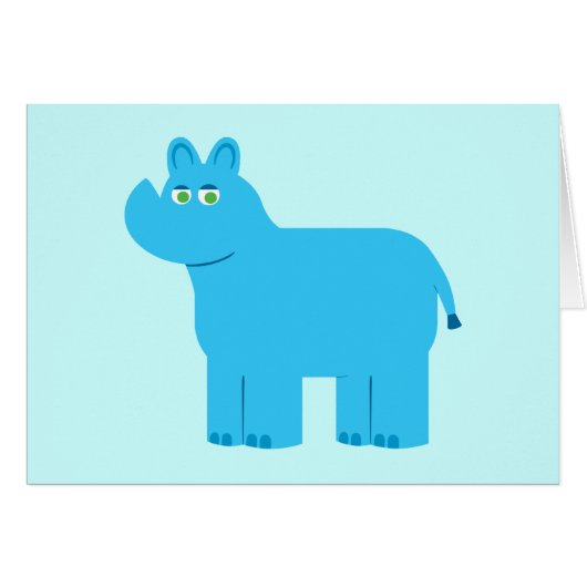 Cute Blue Rhino Cards (Front Horizontal)