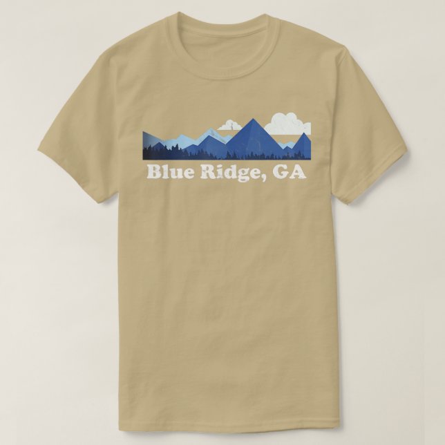 Cute Blue Ridge Georgia Mountains GA Retro Distres T-Shirt (Design Front)