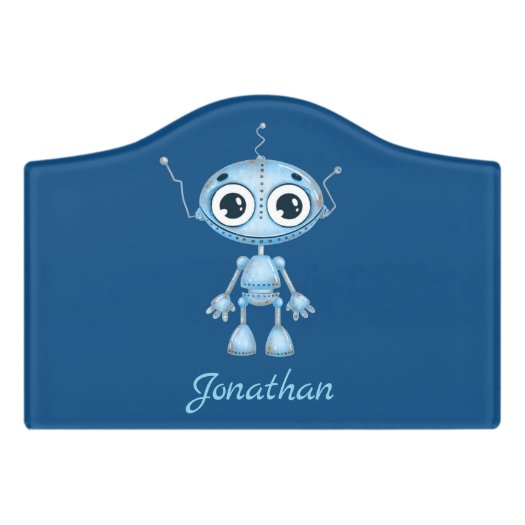 Cute Blue Robot Baby Boy Nursery Kid's Room 