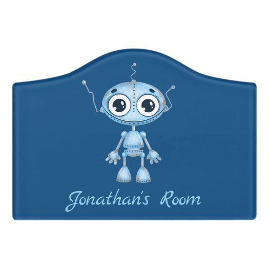 Cute Blue Robot Baby Boy Nursery Kid's Room