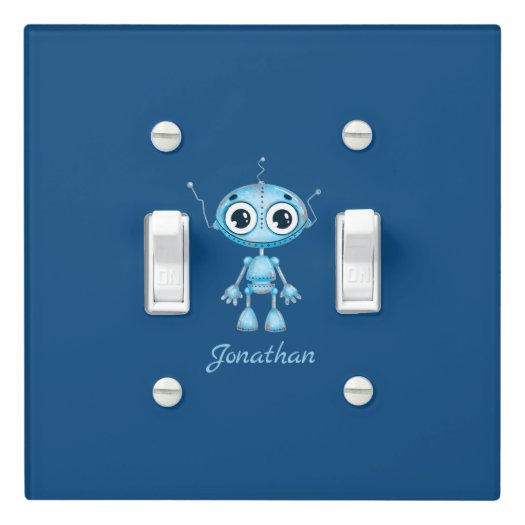 Cute Blue Robot Baby Boy Nursery Kid's Room