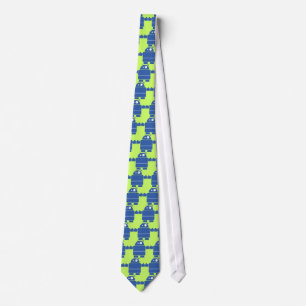 Cute Blue Robot Tie