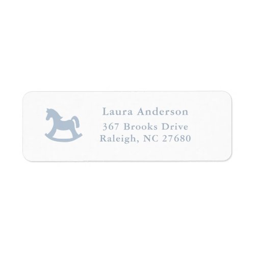 Cute Blue Rocking horse baby  Label