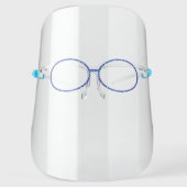Cute Blue Round Glasses with Tiny stars Face Shield (Front)