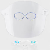 Cute Blue Round Glasses with Tiny stars Face Shield (Front w/Glasses)