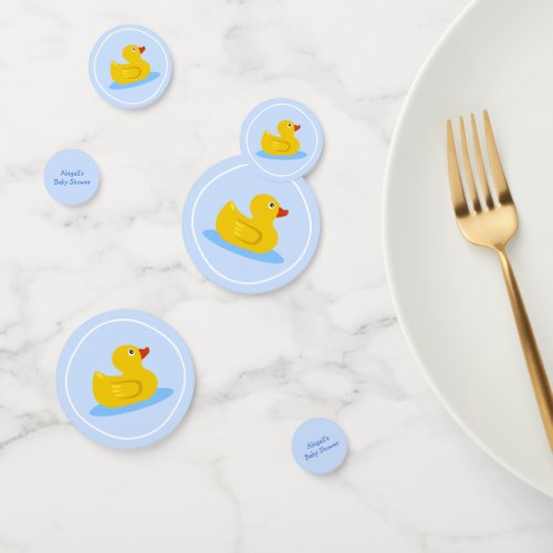 Cute Blue Rubber Duck Baby Shower Confetti