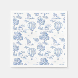 cute blue safari baby shower books for baby napkins