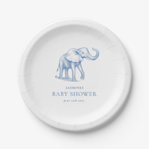 cute blue safari baby shower books for baby paper plates