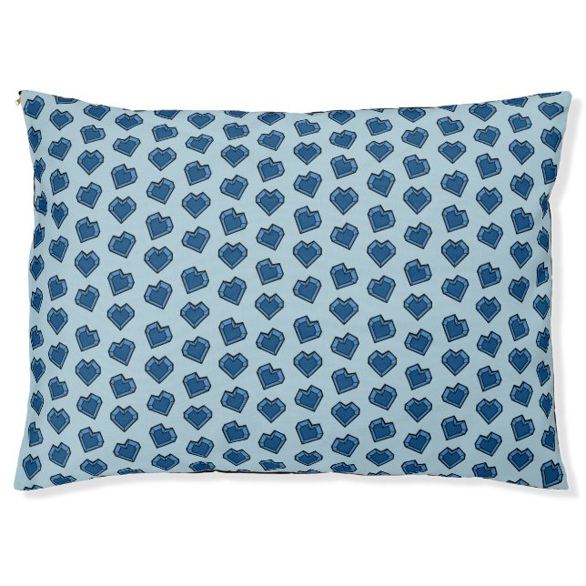 Cute Blue Sapphire Crystal Heart Pattern Pet Bed (Front)