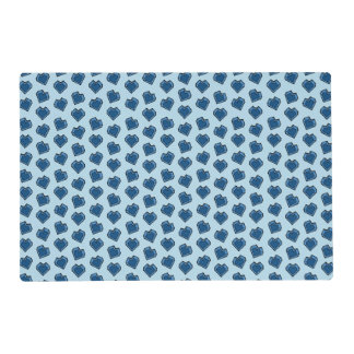 Cute Blue Sapphire Crystal Heart Pattern Placemat
