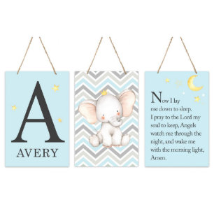 Cute Blue Set of Night-Time Prayer Wall Hangings
