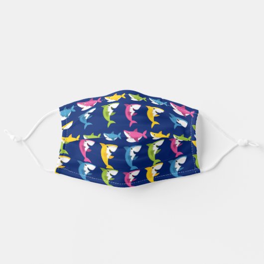 Cute Blue Shark Adult Cloth Face Mask (Front, Unfolded)