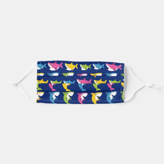 Cute Blue Shark Adult Cloth Face Mask (Front, Folded)