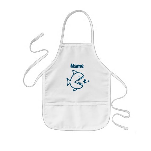 Cute Blue Shark Fish Kids Personalized  Kids Apron