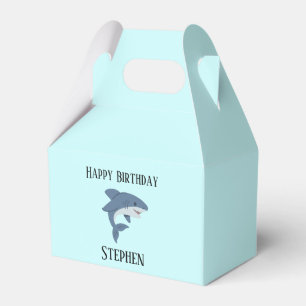 Cute blue shark personalized favor boxes