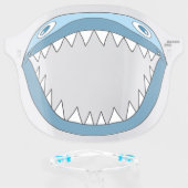 Cute Blue Shark with white sharp teeth Face Shield (Front w/Glasses)
