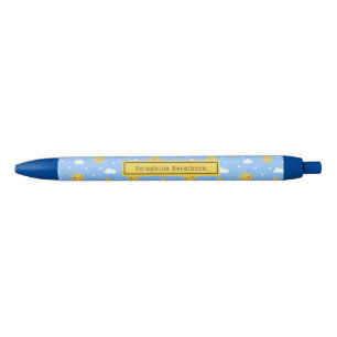 Cute Blue Sky Clouds Sunshine Personalized Pen