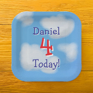 Cute Blue Sky kids Birthday  Paper Plates