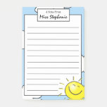 Cute Blue Sky Sunshine Smile Face From Teacher  Post-it Notes