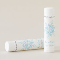 Cute Blue Snowflake Boy Baby Shower Favor Lip Balm