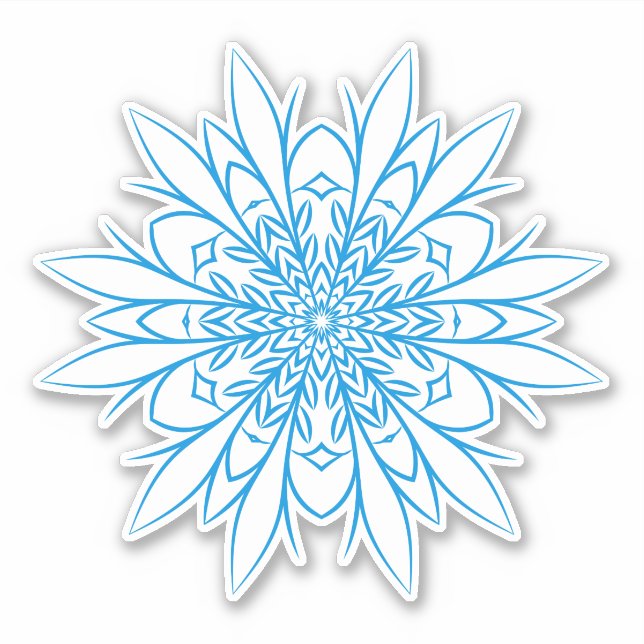 Cute Blue Snowflake Sticker (Front)