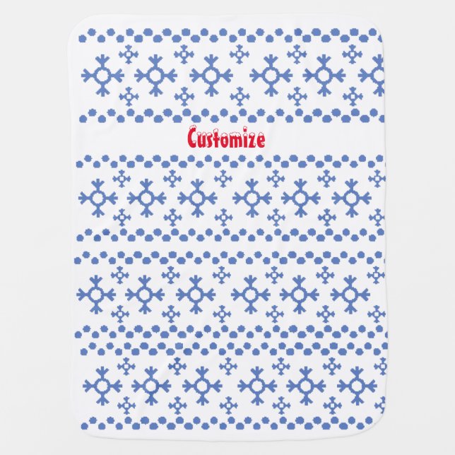 Cute Blue Snowflakes Pattern Thunder_Cove Baby Blanket (Front)
