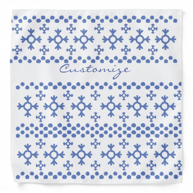 Cute Blue Snowflakes Pattern Thunder_Cove Bandana (Front)