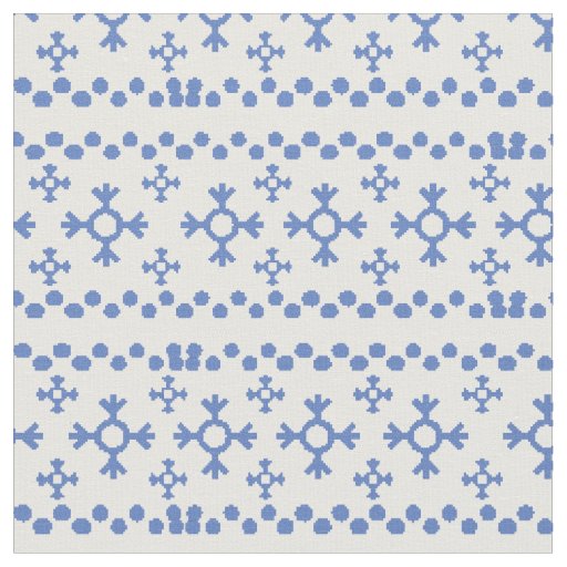 Cute Blue Snowflakes Pattern Thunder_Cove Fabric