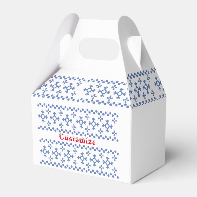 Cute Blue Snowflakes Pattern Thunder_Cove Favor Boxes (Front Side)
