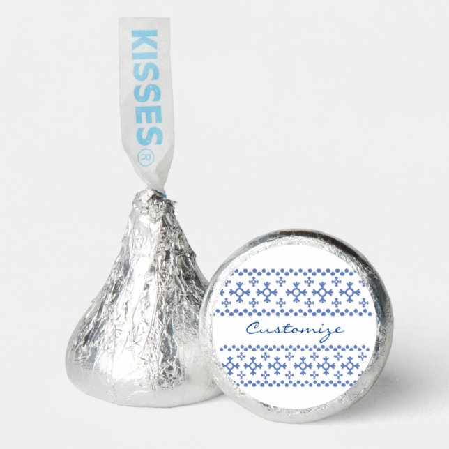 Cute Blue Snowflakes Pattern Thunder_Cove Hershey®'s Kisses® (Front)