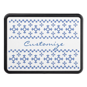Cute Blue Snowflakes Pattern Thunder_Cove Hitch Cover