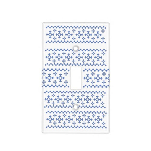 Cute Blue Snowflakes Pattern Thunder_Cove Light Switch Cover