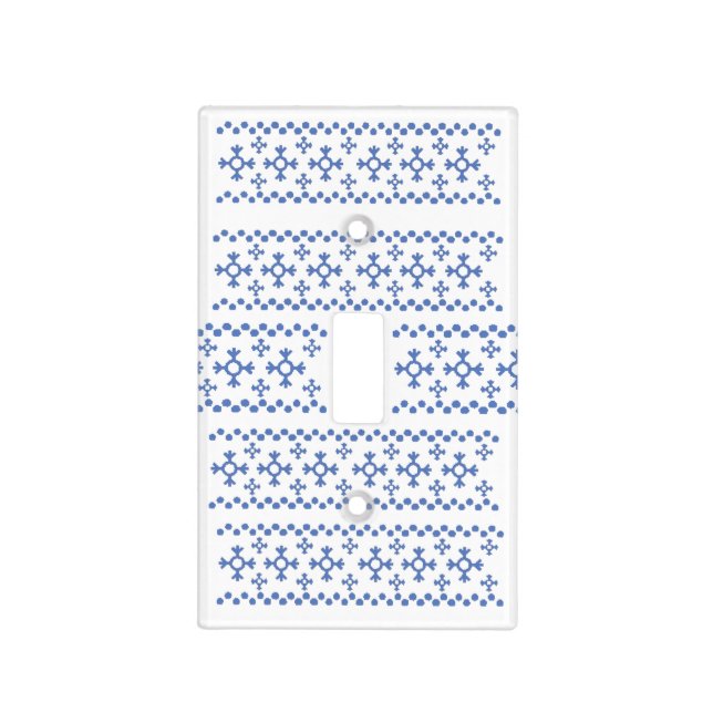Cute Blue Snowflakes Pattern Thunder_Cove Light Switch Cover (Front)