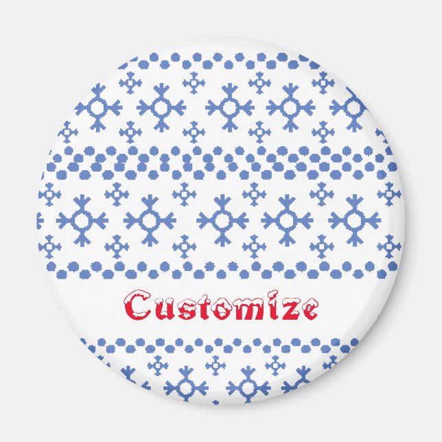 Cute Blue Snowflakes Pattern Thunder_Cove Magnet (Front)
