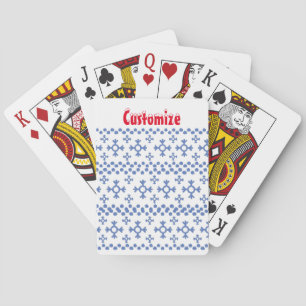 Cute Blue Snowflakes Pattern Thunder_Cove Poker Cards