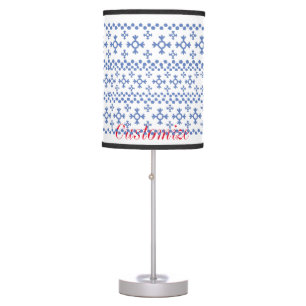 Cute Blue Snowflakes Pattern Thunder_Cove Table Lamp