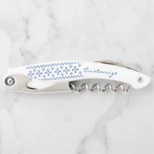Cute Blue Snowflakes Pattern Thunder_Cove Waiter's Corkscrew