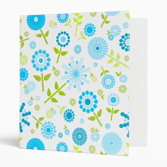 Cute blue spring flowers binder (Front/Inside)