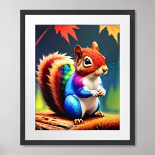 Cute Blue Squirrel-75463 Framed Art