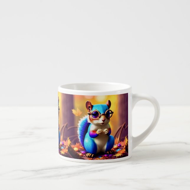 Cute Blue Squirrel with Glasses-56786 Espresso Cup (Right)