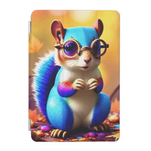 Cute Blue Squirrel with Glasses-56786 iPad Mini Cover