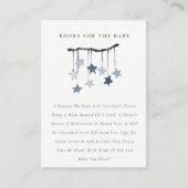 Cute Blue Star Mobile Books for Baby Shower Enclosure Card (Front)