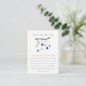 Cute Blue Star Mobile Books for Baby Shower Enclosure Card (Standing Front)