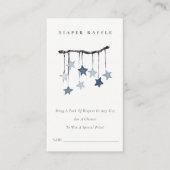 Cute Blue Star Mobile Diaper Raffle Baby Shower Enclosure Card (Front)