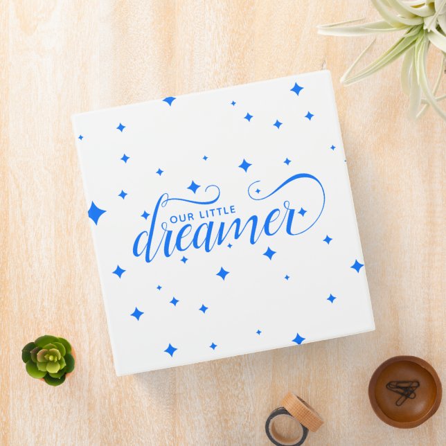 Cute Blue Starry Little Dreamer 3 Ring Binder (In Situ)