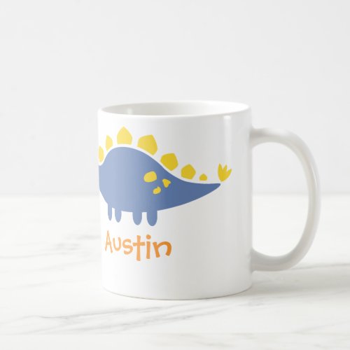 Cute Blue Stegosaurus Dinosaur For Kids Coffee Mug