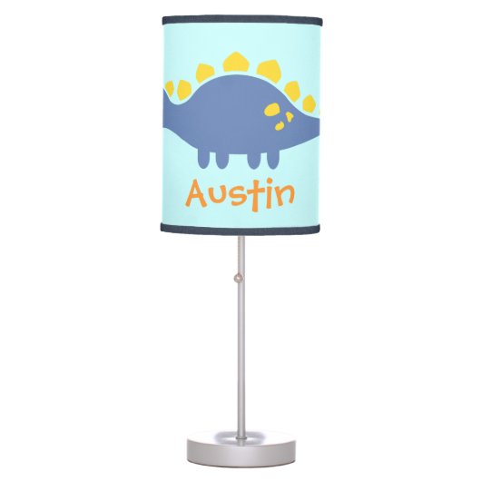 Cute Blue Stegosaurus Dinosaur For Kids Room Table Lamp (Front)