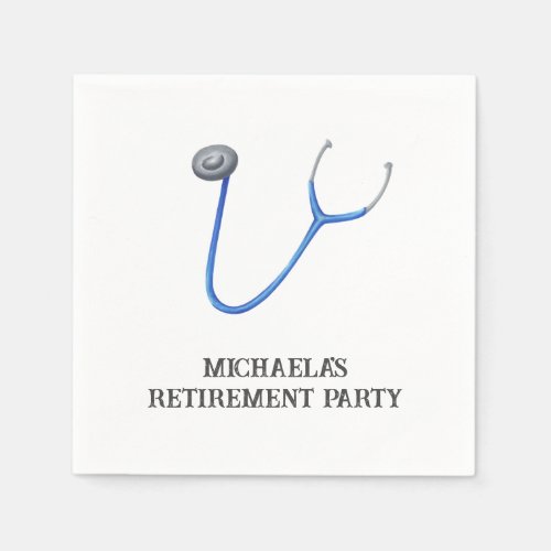 Cute Blue Stethoscope Doctor Nurse Retirement
